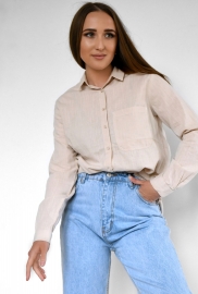 Бежевая рубашка с бахромой 55182