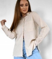 Бежевая рубашка с бахромой 55182