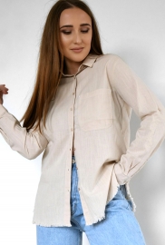 Бежевая рубашка с бахромой 55182 Бежевая рубашка с бахромой 55182