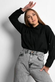 Хлопковая рубашка черного цвета 55184