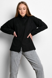 Хлопковая рубашка черного цвета 55184 Хлопковая рубашка черного цвета 55184