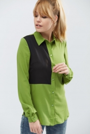 Женская рубашка с черной вставкой 32211