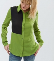 Женская рубашка с черной вставкой 32211