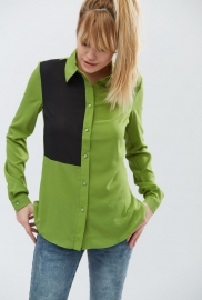 Женская рубашка с черной вставкой 32211 Женская рубашка с черной вставкой 32211