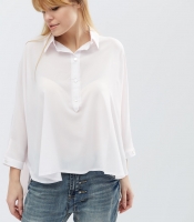 Шифоновая рубашка оверсайз цвет светло-розовый 32214