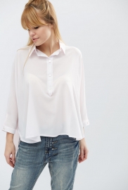 Шифоновая рубашка оверсайз цвет светло-розовый 32214