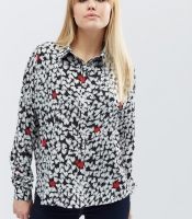 Женская рубашка свободного кроя с сердечками 32224