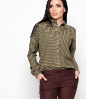 Зеленая рубашка oversize в полоску 32708