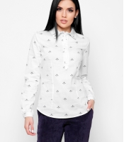 Приталенная хлопковая рубашка с пчелами 32420