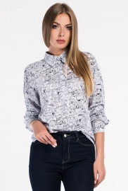 Женская белая рубашка в полоску 34049