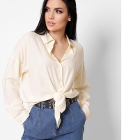 Женская желтая рубашка оверсайз 34088