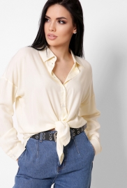 Женская желтая рубашка оверсайз 34088