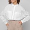 Базовая белая рубашка оверсайз с накладными карманами 36046  xp-1727