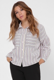 Свободная желтая рубашка в полоску 36047