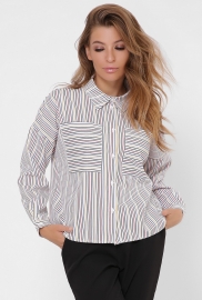 Свободная желтая рубашка в полоску 36047 Свободная желтая рубашка в полоску 36047