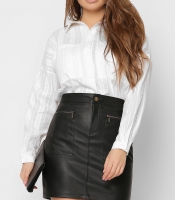 Белая хлопковая рубашка в полоску 36628