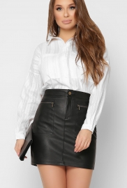 Белая хлопковая рубашка в полоску 36628