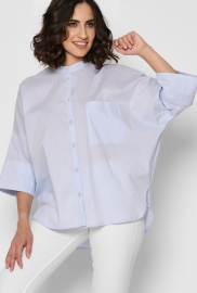Женская голубая рубашка свободного силуэта 43093
