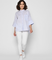 Женская голубая рубашка свободного силуэта 43093