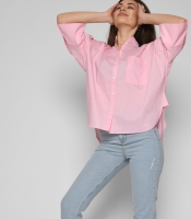 Женская розовая рубашка свободного силуэта 50839