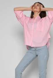 Женская розовая рубашка свободного силуэта 50839