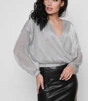 Праздничная блузка из блестящей сетки 39114