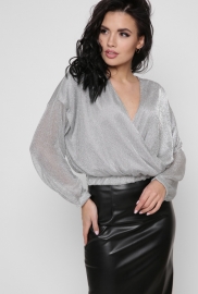 Праздничная блузка из блестящей сетки 39114