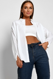 Белая блуза оверсайз 51777