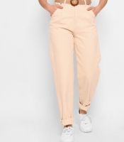 Бежевые джинсы слоучи с поясом 43127