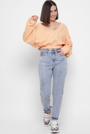 Стильные мом джинсы с потёртостями 43130 Стильные мом джинсы с потёртостями 43130