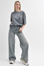 Серо-голубые винтажные джинсы wide leg 55997 Серо-голубые винтажные джинсы wide leg 55997