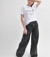 Женские графитовые джинсы wide leg 55998
