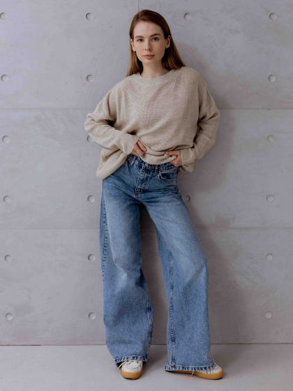Джинсы Wide Leg голубого цвета 55999