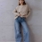 Джинсы Wide Leg голубого цвета 55999