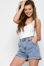 Джинсовые шорты на резинке 48376 Джинсовые шорты на резинке 48376