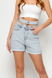 Джинсовые шорты с разрезом на талии 48537 Джинсовые шорты с разрезом на талии 48537