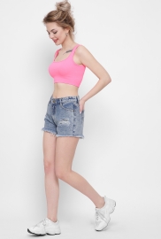 Джинсовые шорты с необработанным краем 43095 Джинсовые шорты с необработанным краем 43095