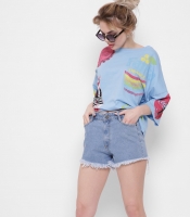 Синие мини-шорты 43096