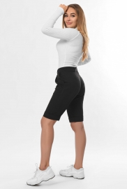 Черные бермуды миди длины 36243 Черные бермуды миди длины 36243
