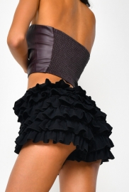 Черные шорты с рюшами 56279 Черные шорты с рюшами 56279