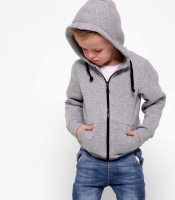 Детская однотонная спортивная кофта серого цвета 31996 Детская однотонная спортивная кофта серого цвета 31996
