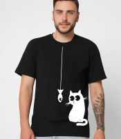 Футболка мужская с принтом Cat & Fish CRC 16036-8 57052