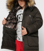 Зимняя куртка для мальчика цвет хаки 36924