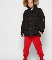 Стильная черная зимняя куртка для мальчика 36925