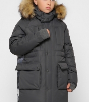 Зимняя куртка для мальчика цвет серый 36919