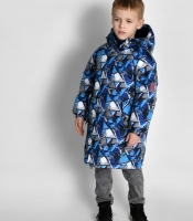 Детский синий оверсайз пуховик унисекс 55216