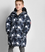 Детский серый оверсайз пуховик унисекс 55217