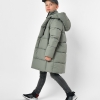Длинный зимний зеленый пуховик с капюшоном для мальчика 56163  xp-2175