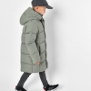 Длинный зимний зеленый пуховик с капюшоном для мальчика 56163  xp-2175