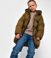 Классический зимний пуховик для мальчика цвета хаки 56306 Классический зимний пуховик для мальчика цвета хаки 56306